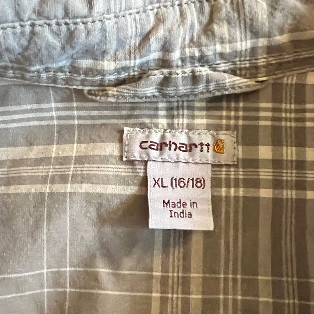 Carhartt Light Gray Plaid Shirt - Picture 3 of 5